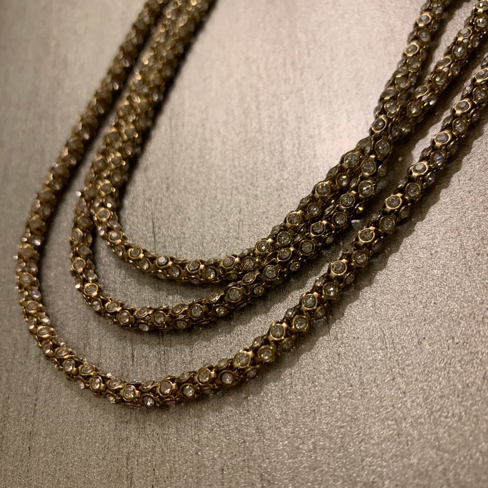 Sparkly layered gold diamond necklace